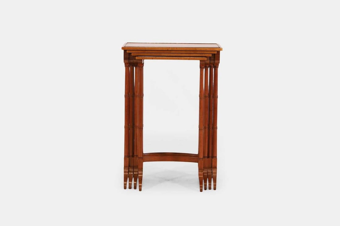 A Regency-style satinwood quartetto nest of tables c.1900, by Hampton & Sons, (1 of 4)