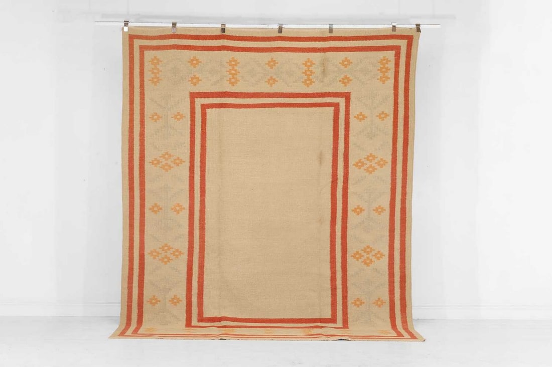 A flat-weave wool carpet of Scandinavian design, of recent manufacture, (1 of 4)