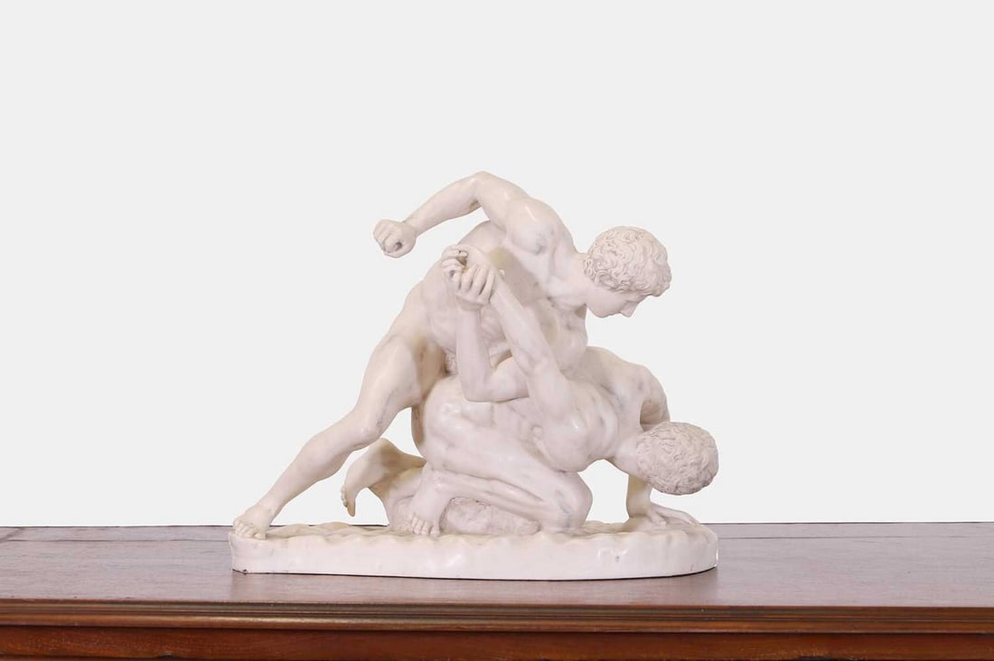 A composite marble figure group, 20th century, (1 of 3)