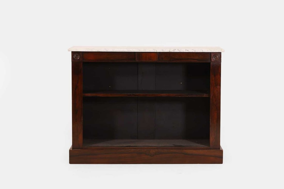 A George IV rosewood open bookcase, c.1830, (1 of 5)