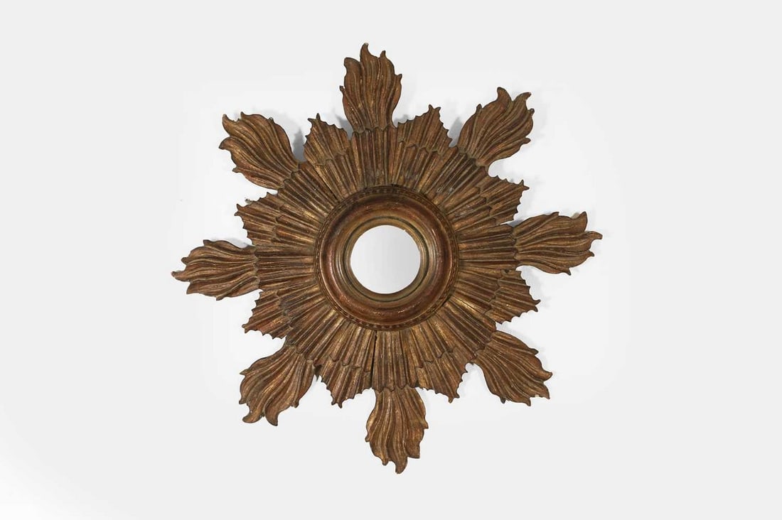 A giltwood sunburst mirror, late 19th/early 20th century, Continental, (1 of 4)
