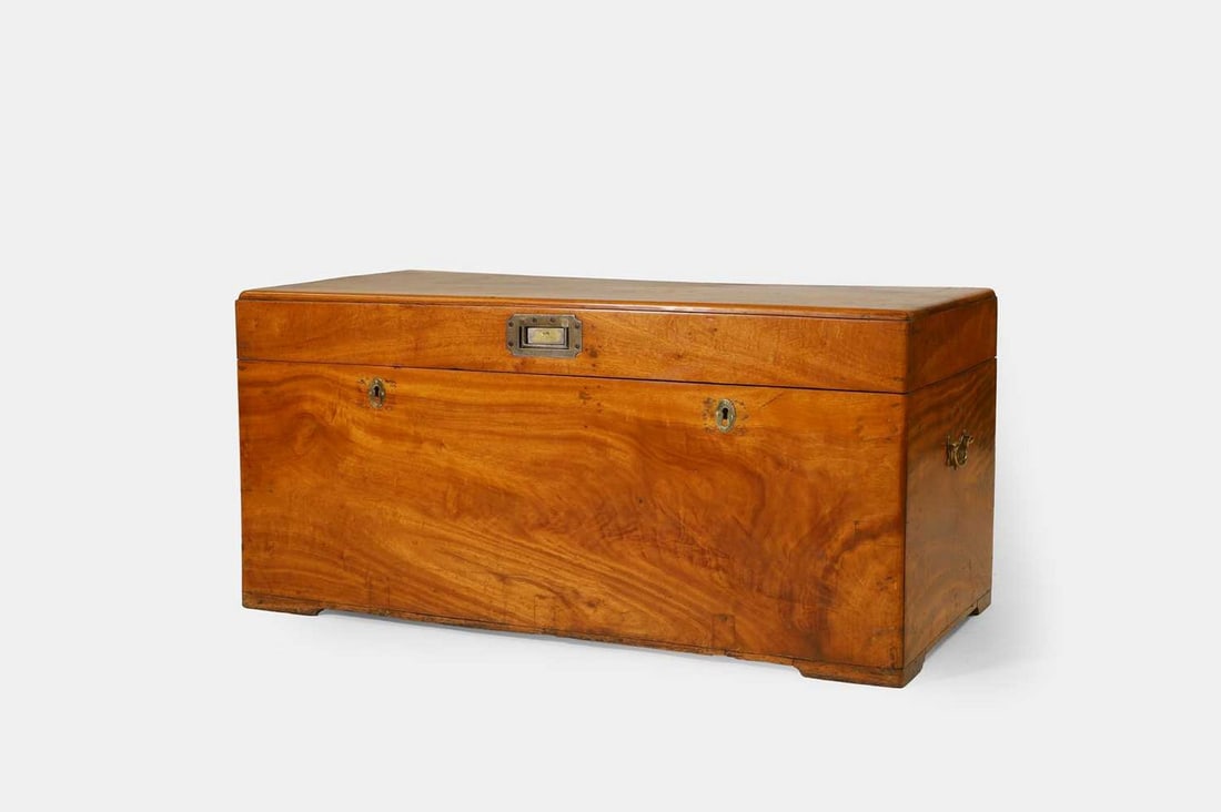 An export camphor wood chest, late 19th century, Indian, (1 of 4)