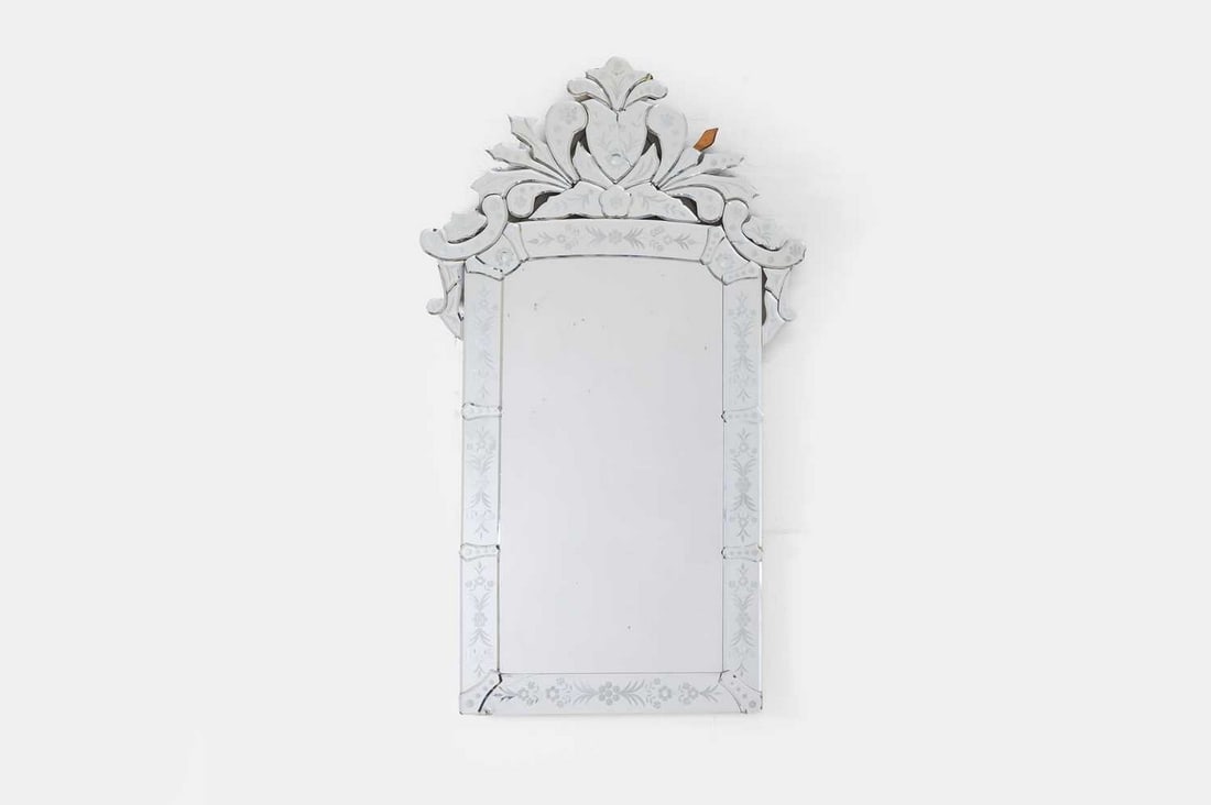 A Venetian-style etched glass mirror, 20th century, (1 of 4)