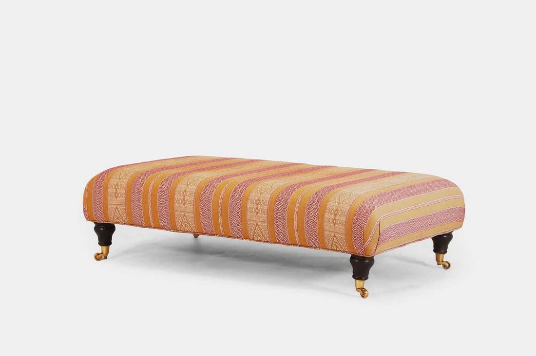 An upholstered stool or bench, of recent manufacture, (1 of 5)