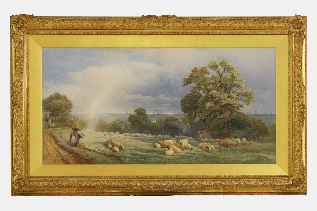 Edward Duncan RWS (British, 1803-1882) 'View of Spithead from the Isle of Wight' (1 of 2)