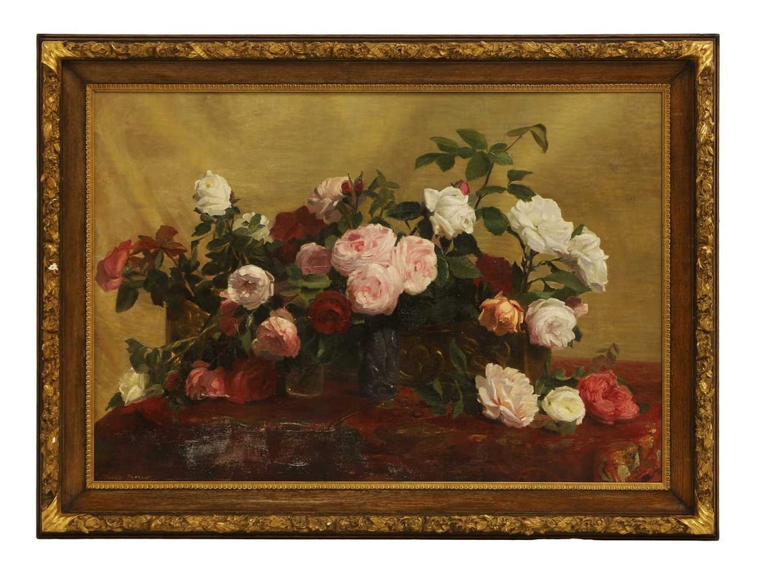 ▲ Marie Moreau (French, 1914-1998) Still life of roses (1 of 3)