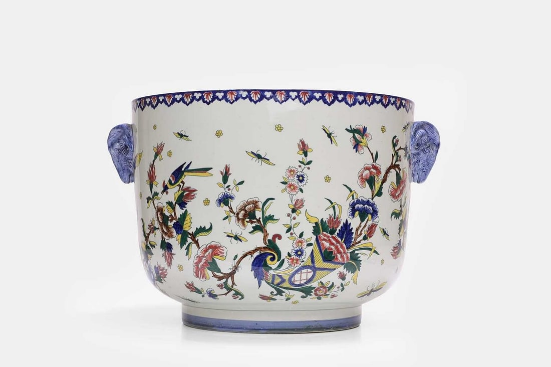 A Gien faience cachepot, late 19th/early 20th century, French, (1 of 5)