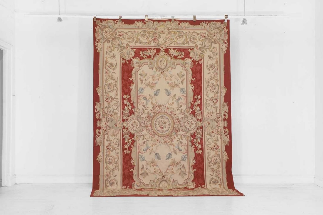 An Aubusson-style wool rug, late 20th century, (1 of 3)