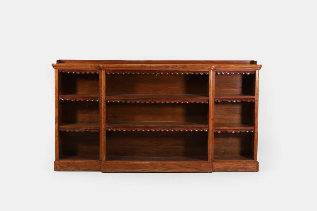 A golden oak low library bookcase, mid-19th century, (1 of 4)