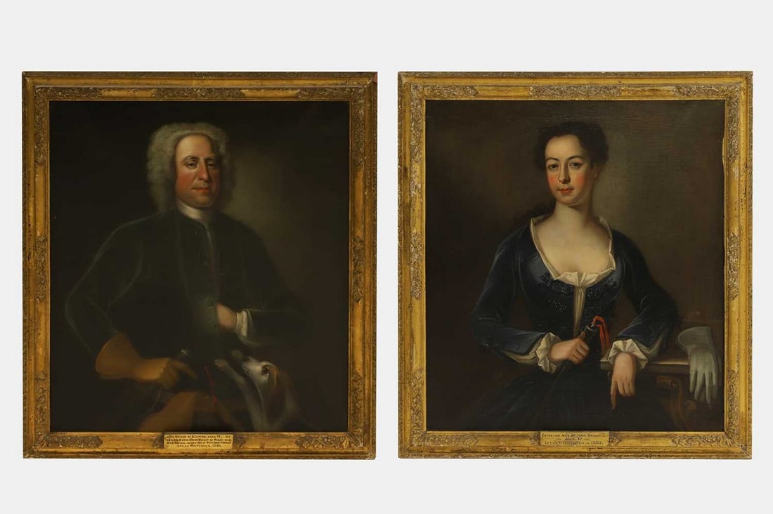 Lucas Whittonus (18th century) A pair of portraits (1 of 5)