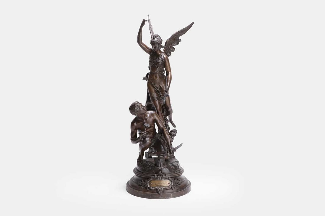 A bronzed-spelter figural group, 'Patria' (1 of 4)