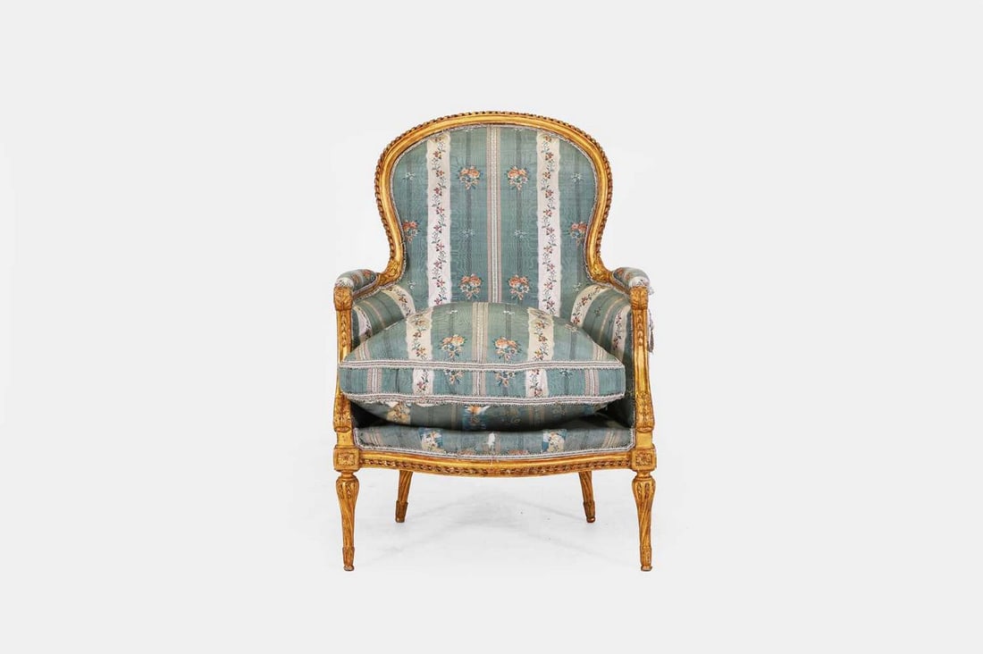 Jean-Baptiste-Claude Sené (French, 1747-1803), a Louis XVI giltwood bergère, (1 of 4)