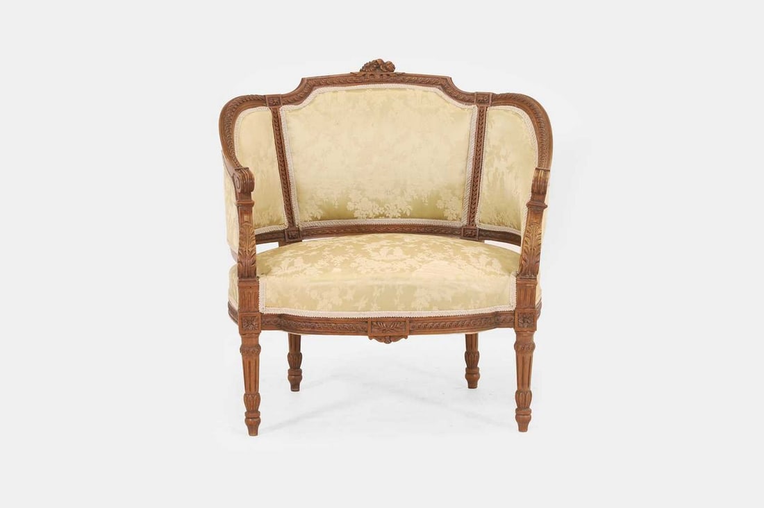 A Louis XVI-style canapé, late 19th century, (1 of 3)