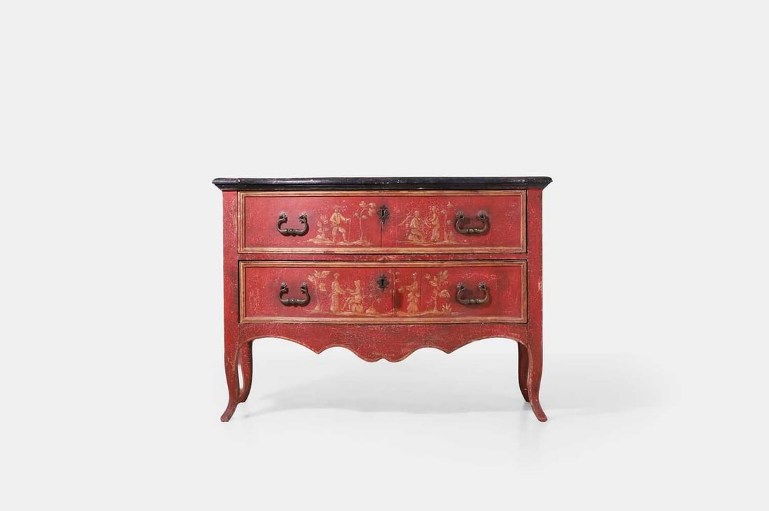 A painted pine commode, of recent manufacture, Italian, (1 of 7)