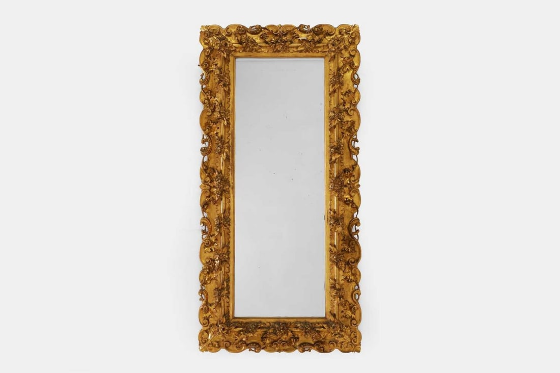 A carved giltwood pier mirror, 19th century, (1 of 4)