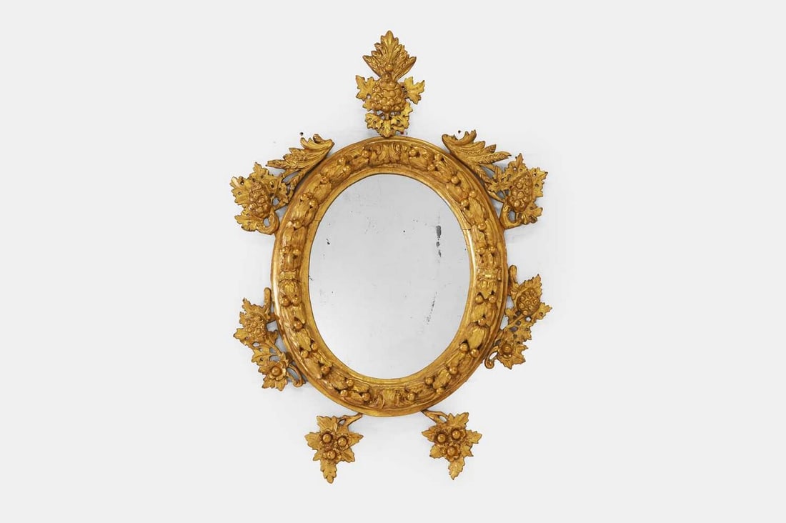 A large giltwood mirror, mid-19th century and later, Italian, (1 of 4)