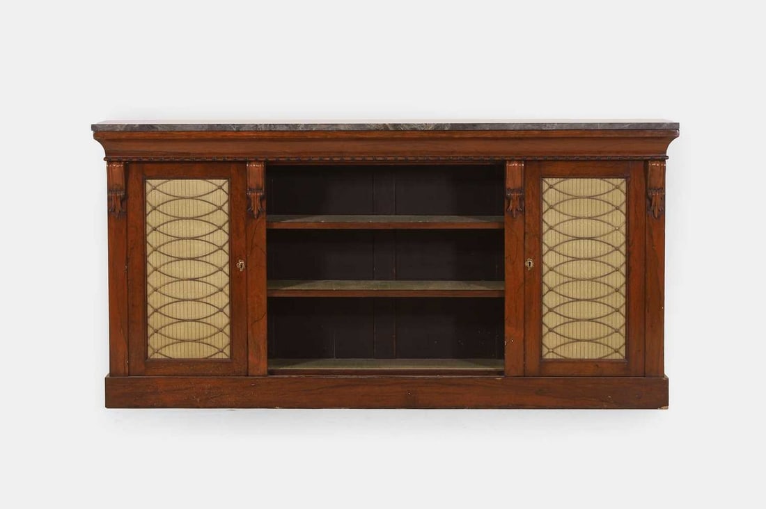 A George IV rosewood low bookcase, c.1830, (1 of 4)