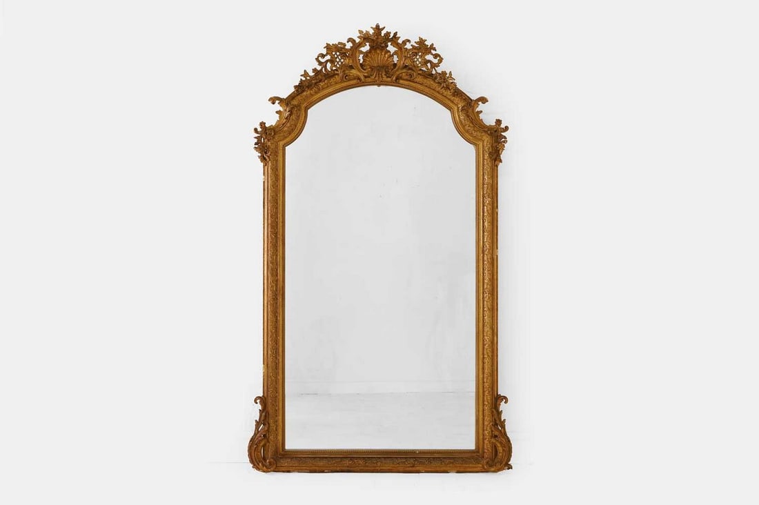 A gilt gesso pier mirror, 19th century, (1 of 3)