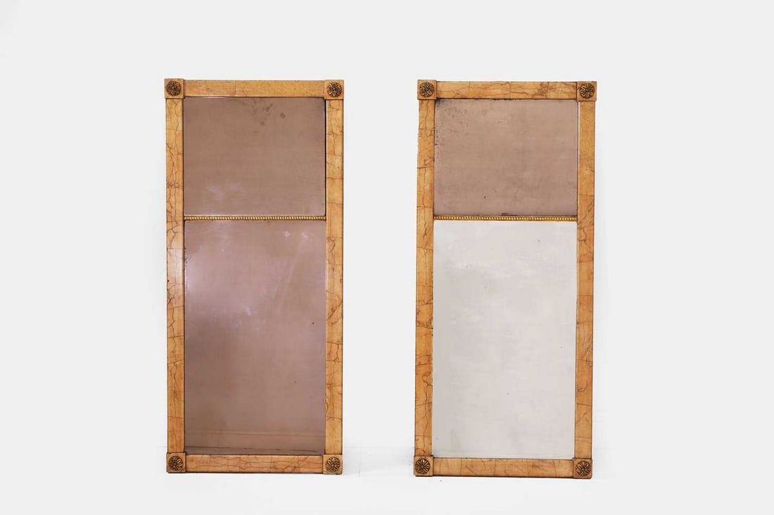 A pair of marble-veneered mirrors, 20th century, Italian, (1 of 4)