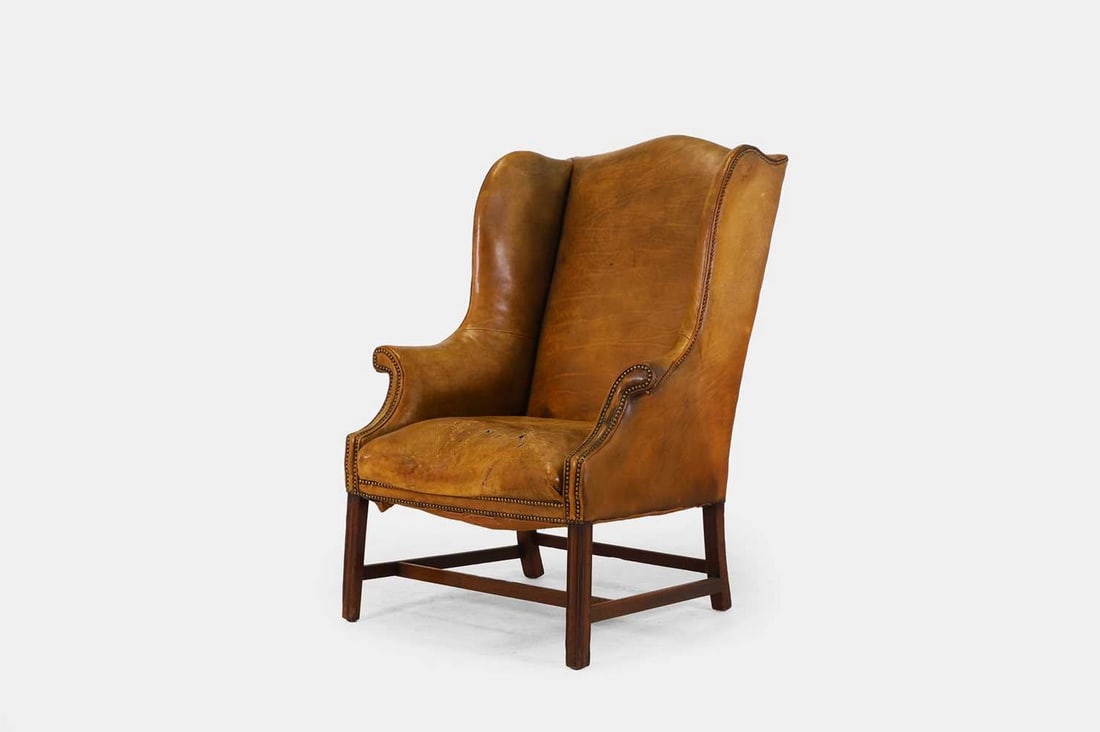 A George III wingback armchair, c.1800, (1 of 4)