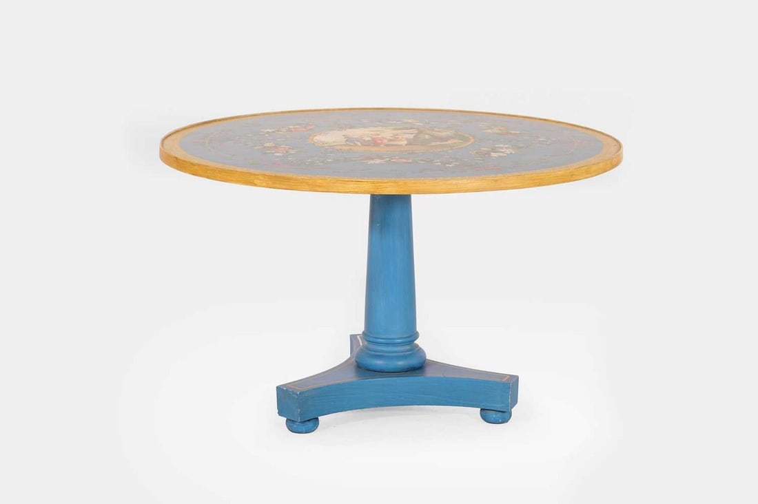 ▲ Michael Dillon (Irish, b.1957) a neoclassical painted wooden low table, (1 of 4)