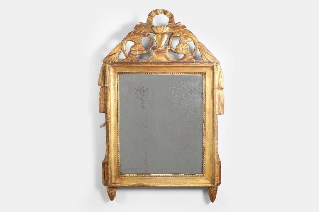 A small Louis XVI giltwood mirror, late 18th century, French, (1 of 4)
