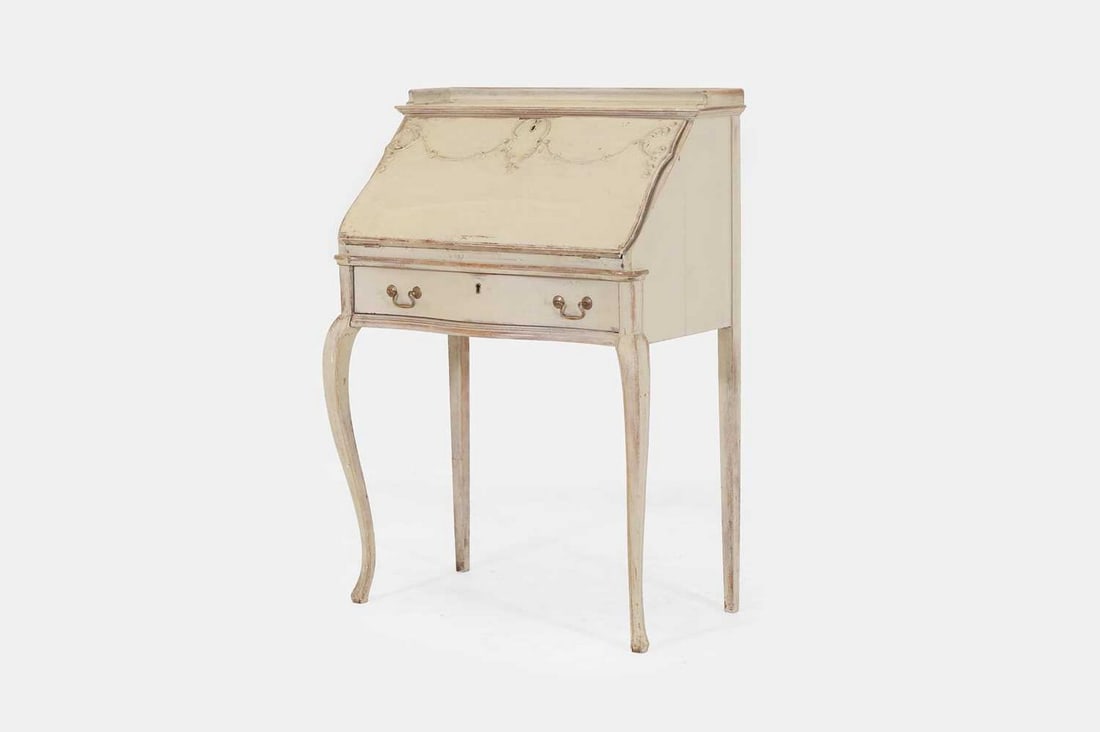 A Louis XVI-style painted oak bureau, late 19th century, (1 of 5)