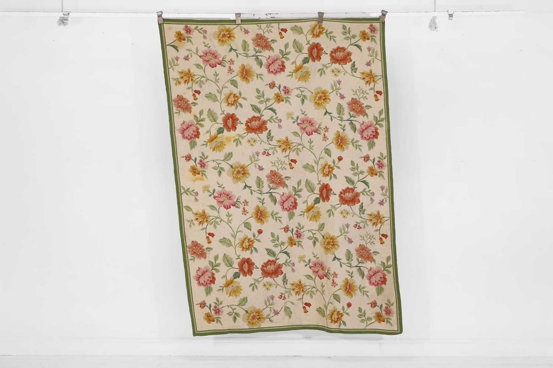 A needlepoint wool rug, 20th century, (1 of 4)