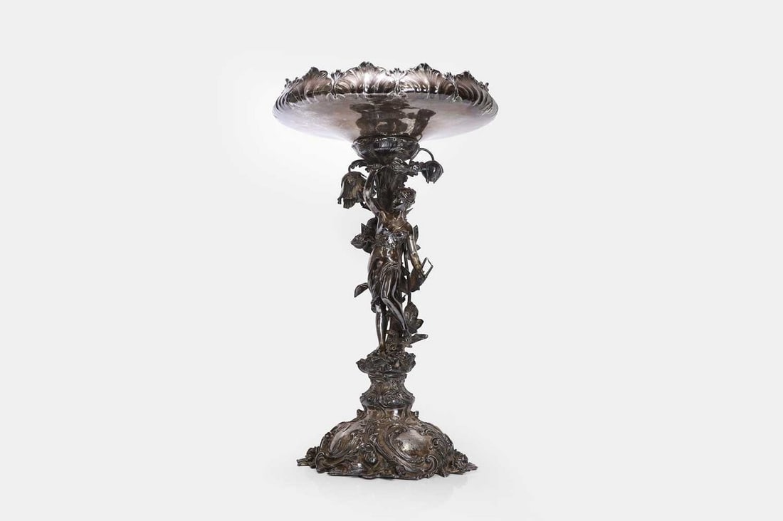 A silver centrepiece, the bowl stamped 'ED. Wollenweber, Munich', (1 of 5)