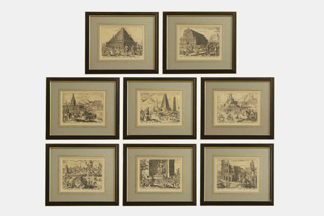 Philips Galle (1537-1612) after Maarten van Heemskerck The Eight Wonders of the World (1 of 17)