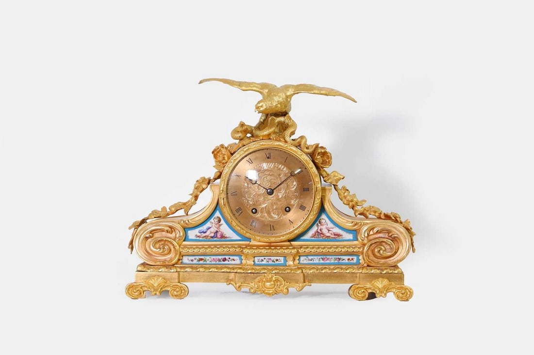 A Louis XVI-style ormolu-mounted mantel clock 19th century, French (1 of 8)