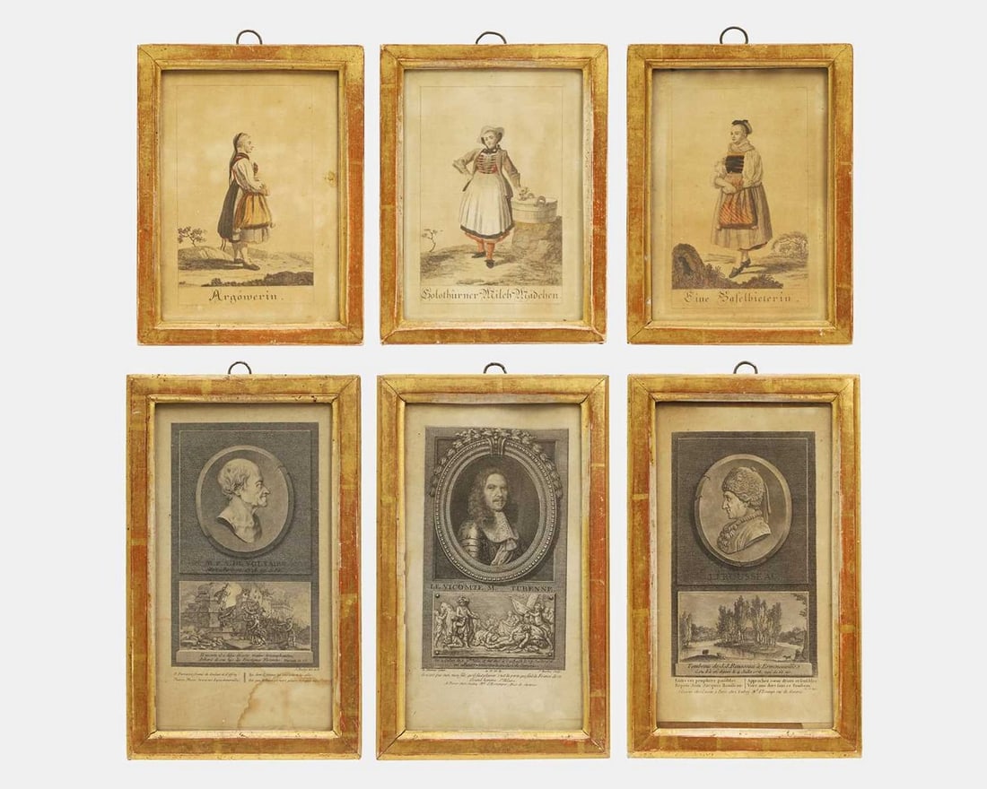 Jacques Barbié (French, 1735–1779), a set of five black and white engravings, (1 of 20)