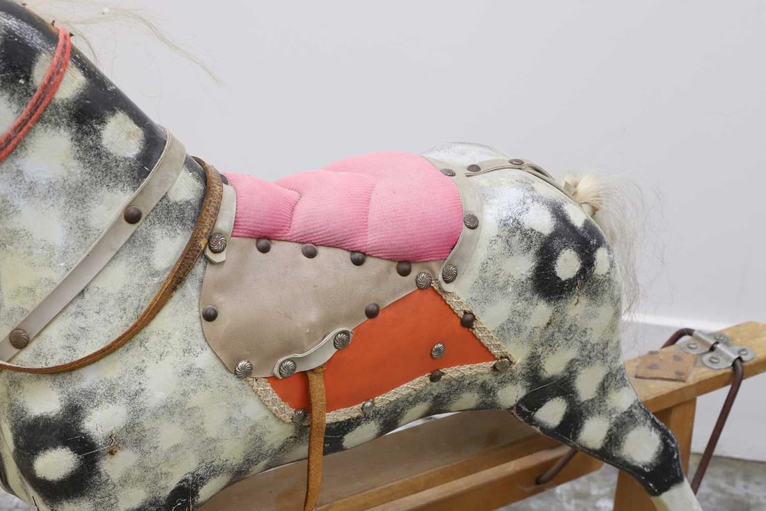 A painted rocking horse, 20th century, - 3