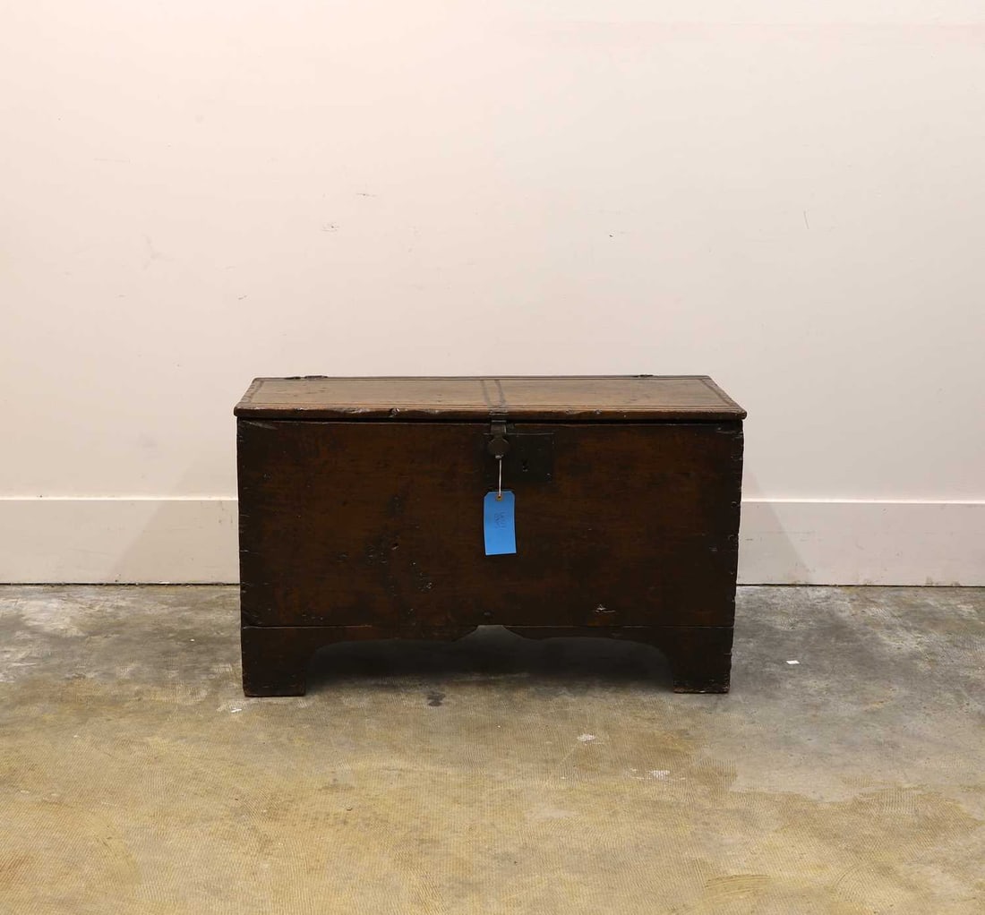 An oak boarded chest, 17th century, (1 of 3)