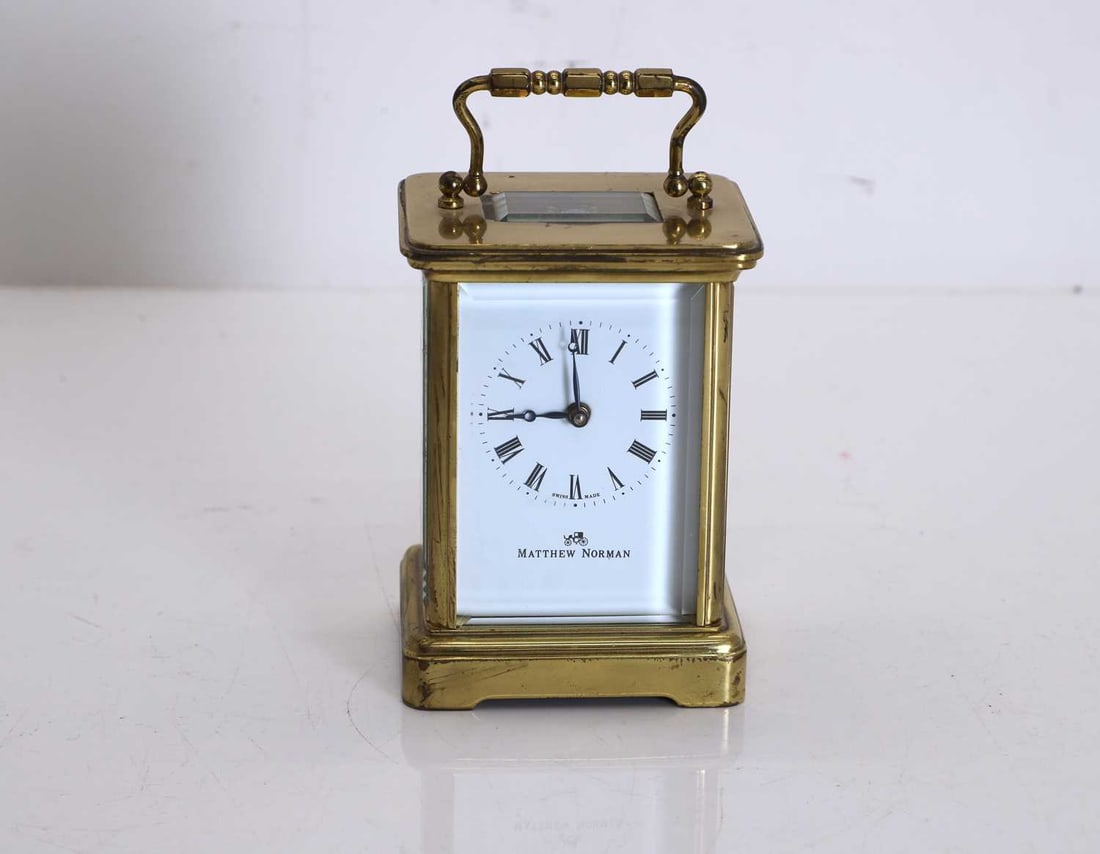 A modern brass carriage clock, by Matthew Norman, (1 of 3)