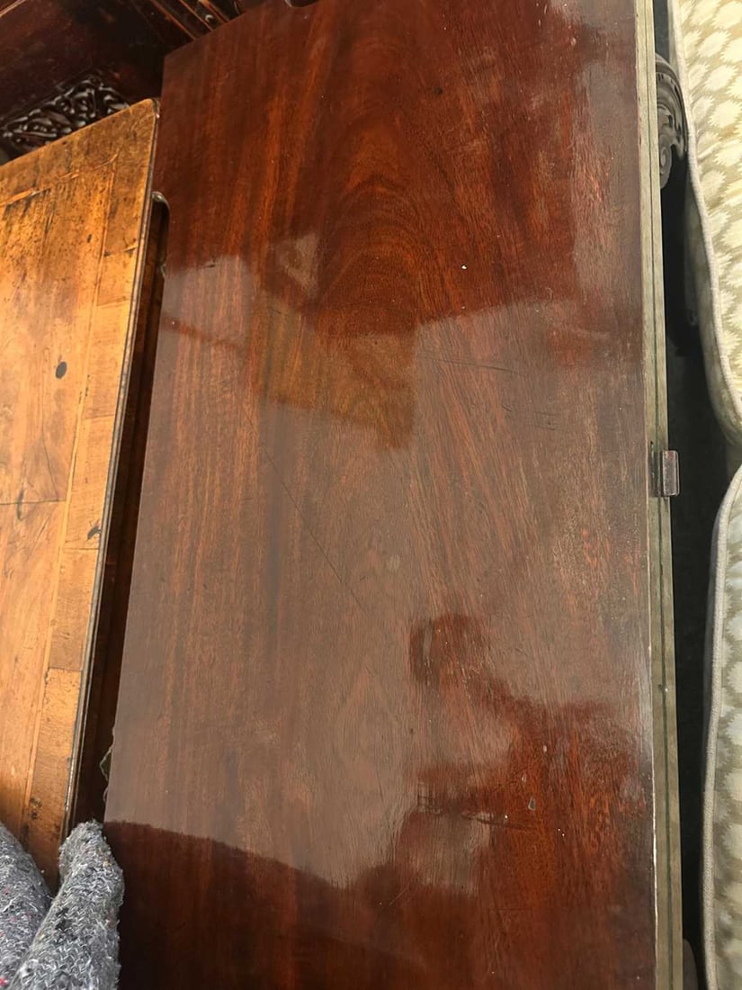 A George II mahogany fold-over card table, circa 1750, - 6