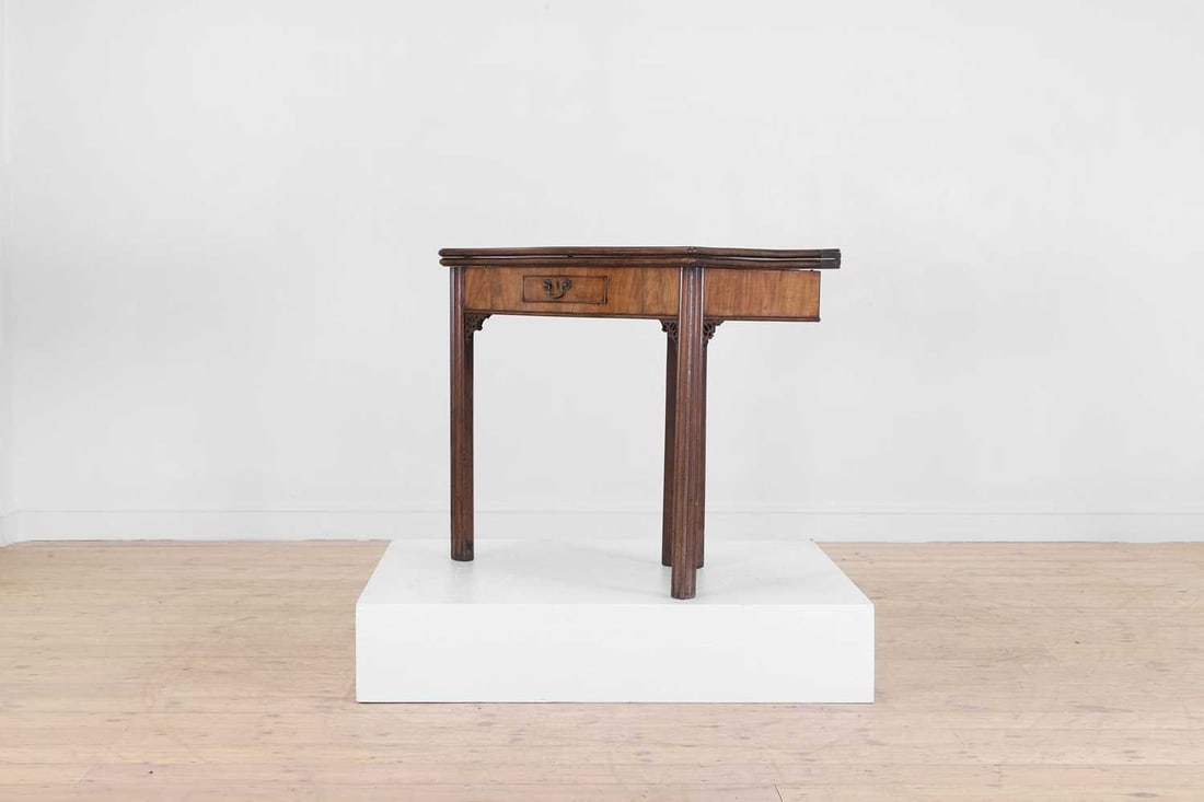 A George III mahogany serpentine tea table, circa 1760, - 5