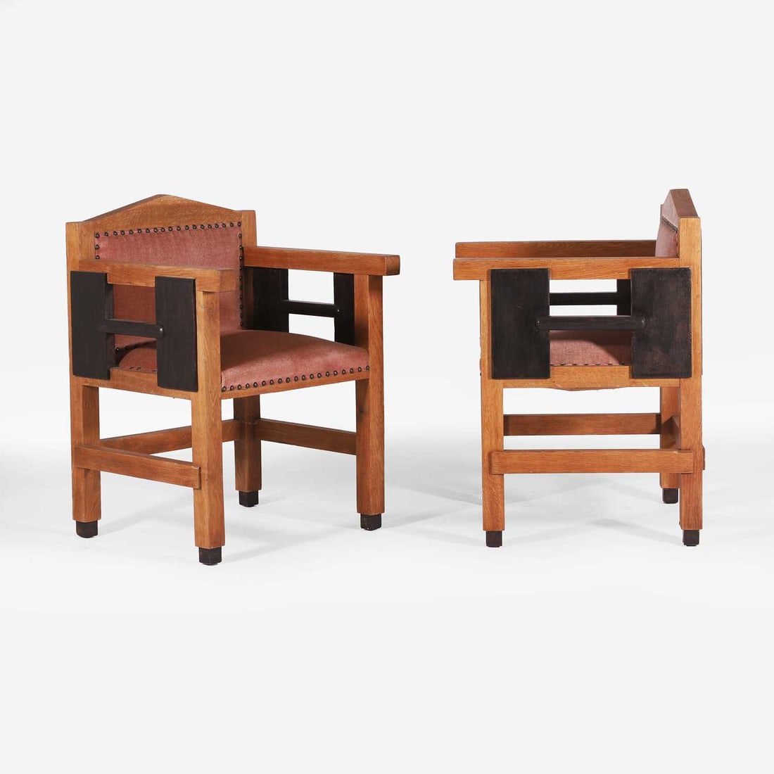 Jacques L Grubben (Dutch, 1884-1964), pair of Dutch Art Deco armchairs, - 2