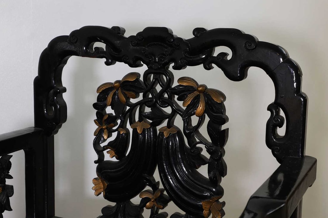 A pair of Chinese chairs, late 19th early 20th century, - 2