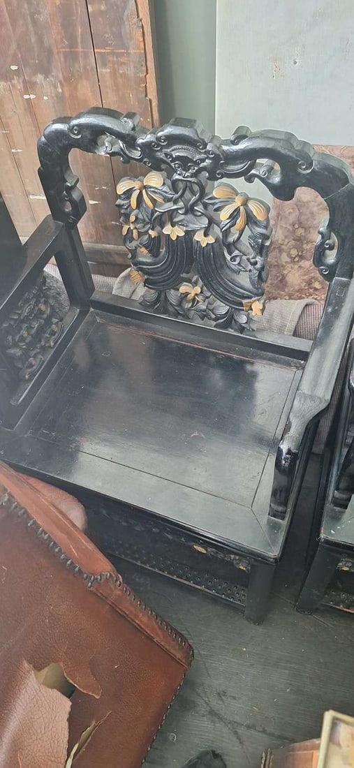 A pair of Chinese chairs, late 19th early 20th century, - 5