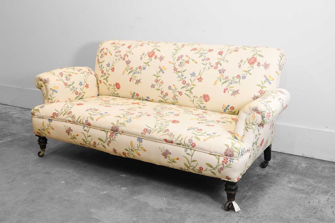 A small upholstered country house sofa, second half of the 19th century, (1 of 2)