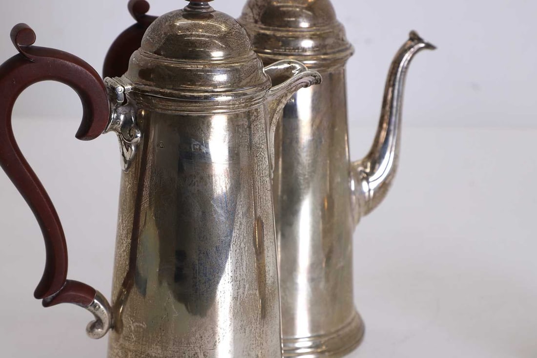 A silver four-piece coffee set, - 2