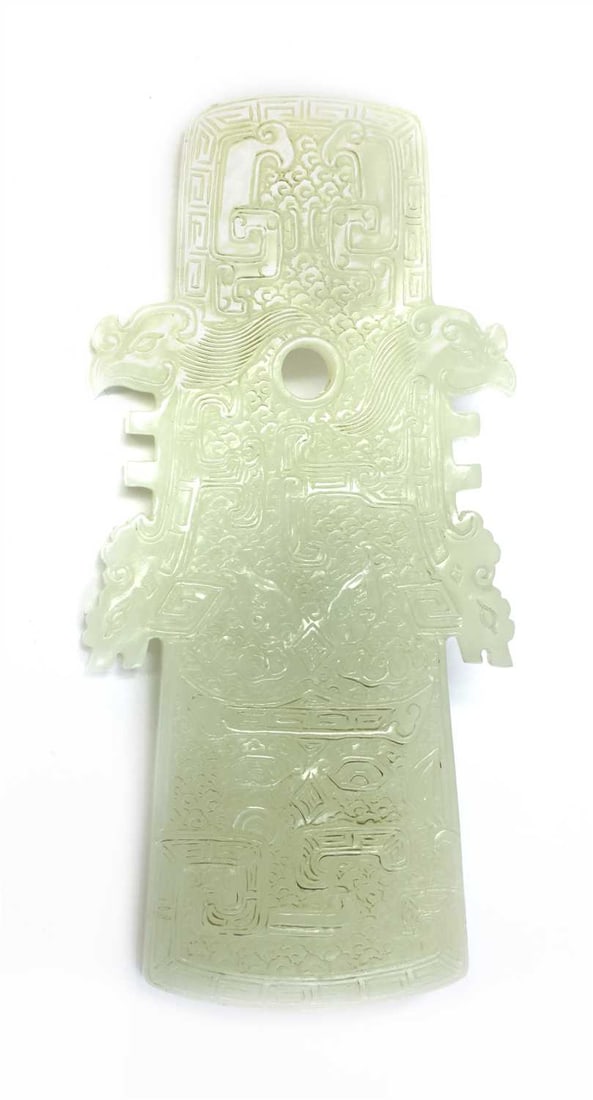 A Chinese jade plaque, possibly Qianlong (1736-1795), - 2