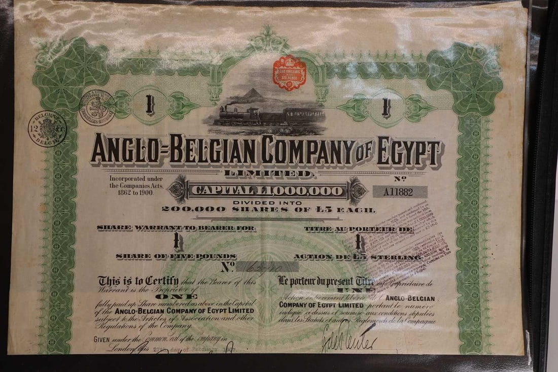 A collection of share certificates, (1 of 5)