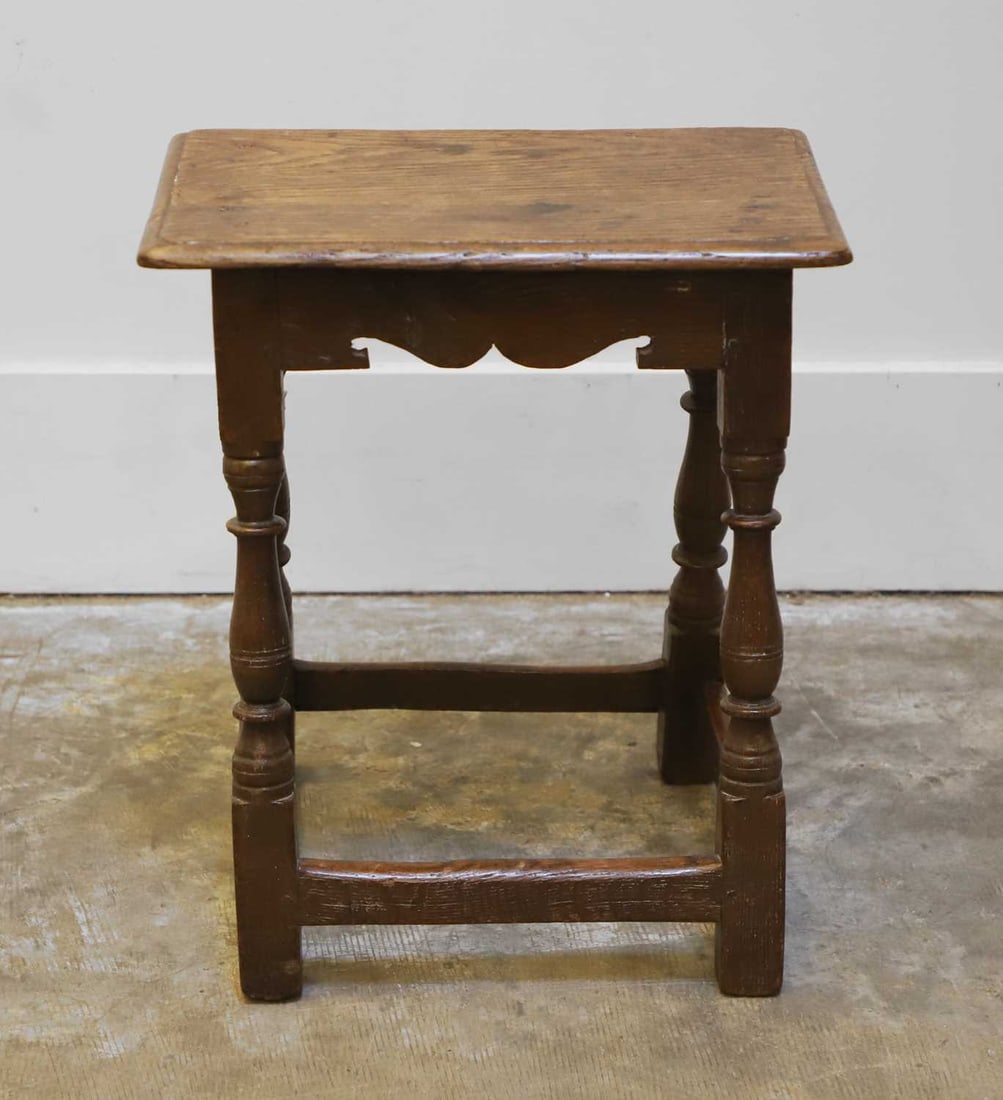An oak joint stool, - 2