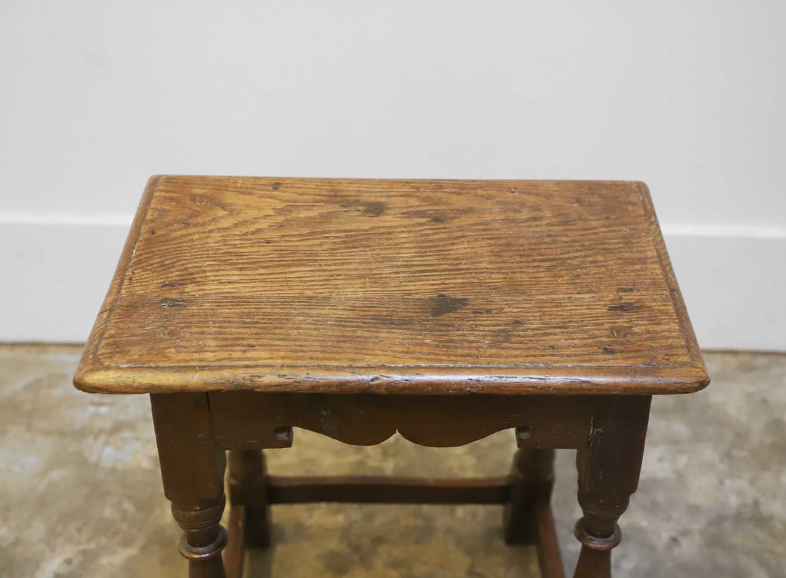 An oak joint stool, - 3