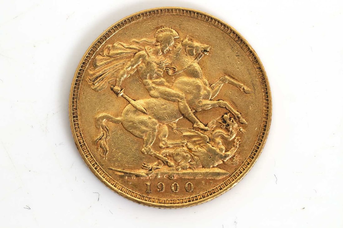 Coins, Australia, Victoria (1837-1901),: Coins, Australia, Victoria (1837-1901), Sovereign, 1900, S in ground for Sydney Mint, F