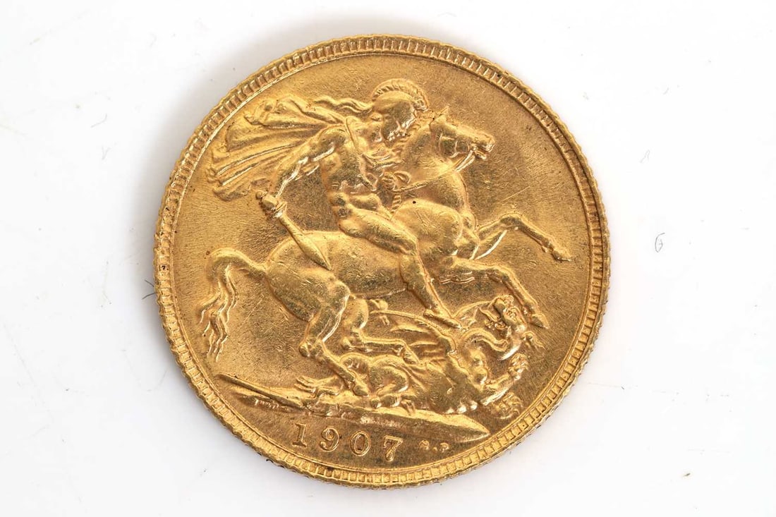Coins, Great Britain, Edward VII (1901-1910),: Coins, Great Britain, Edward VII (1901-1910), Sovereign, 1907, NVF
