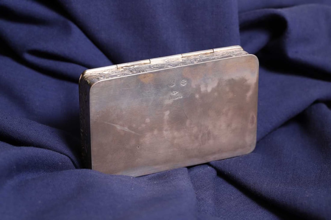 A silver snuff box, and a German silver box, - 4