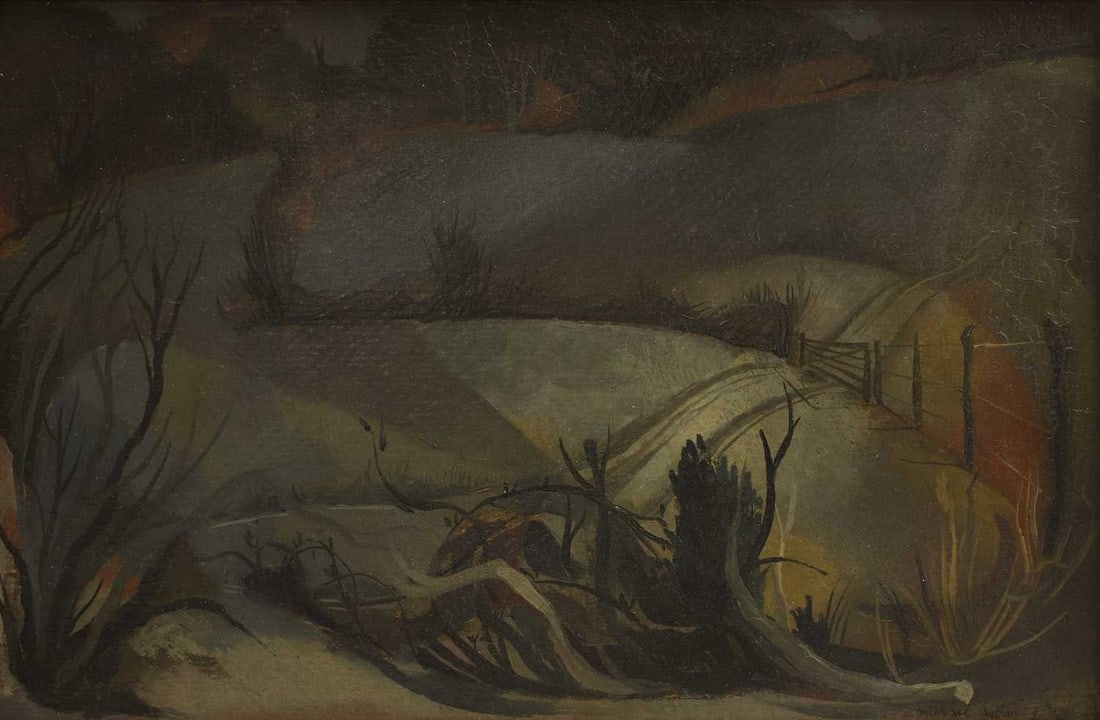 ▲ Michael Ayrton (British, 1921-1975) 'Berkshire Landscape' (1 of 4)